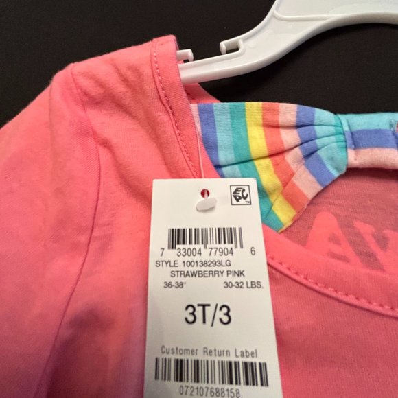 FIRST IMPRESSIONS GIRLS PINK RAINBOW TOP - Picture 6 of 6